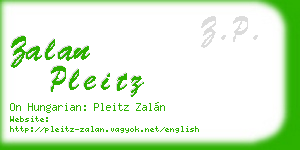 zalan pleitz business card